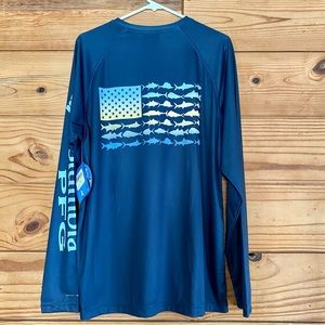 *NWT* Columbia Sportswear PFG Long Sleeve Fish Flag Fishing Shirt